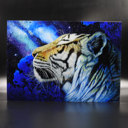 A4アートプリント『great tiger～星雲と虎～』高光沢紙/宇宙/星/額無し 2枚目の画像