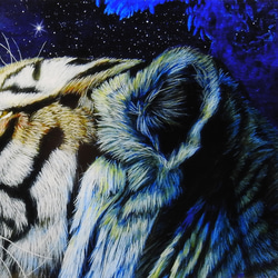 A4アートプリント『great tiger～星雲と虎～』高光沢紙/宇宙/星/額無し 4枚目の画像