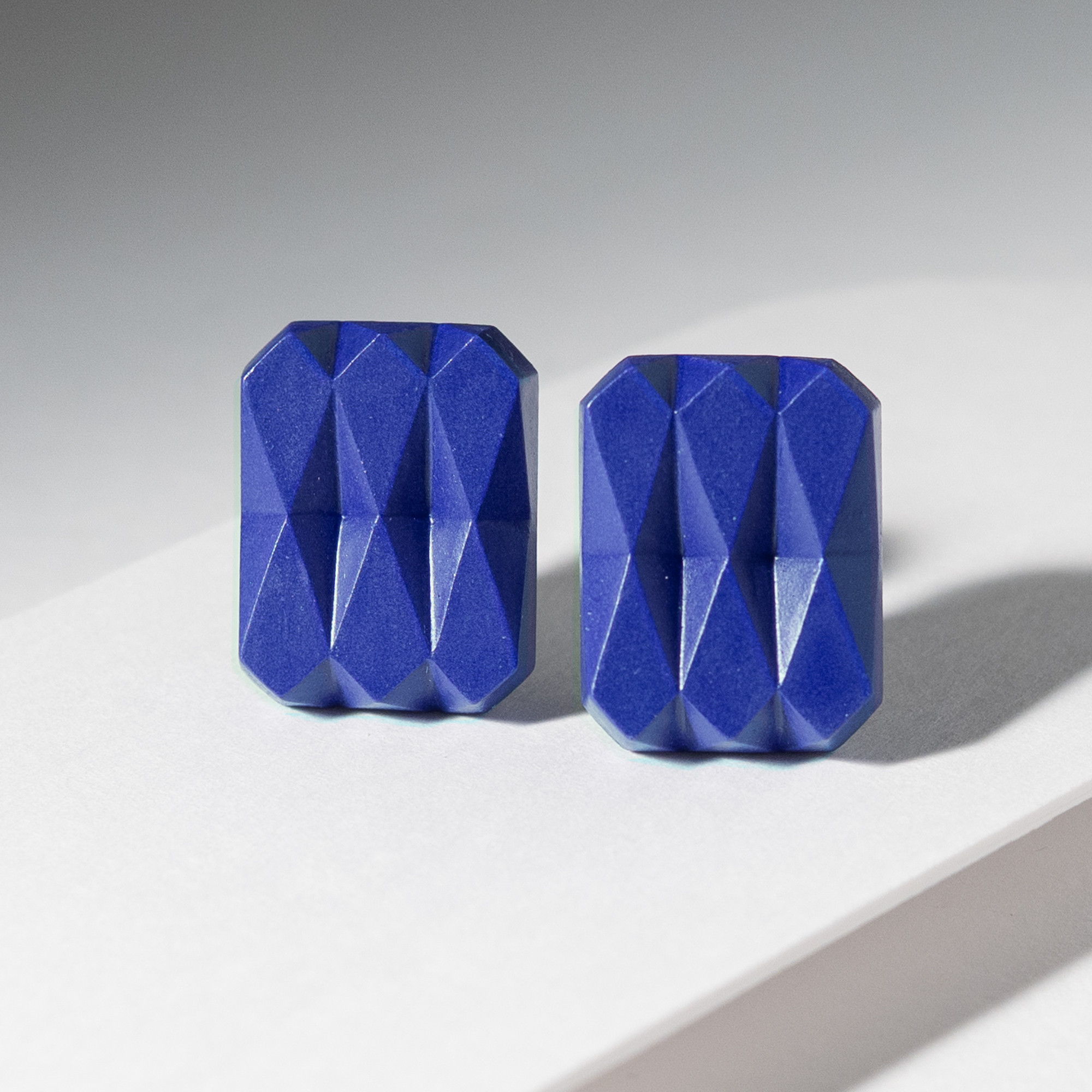 Keys - Archit.02 ピアス（イヤリング変更可）ルリイロ - Sculptural Jewelry