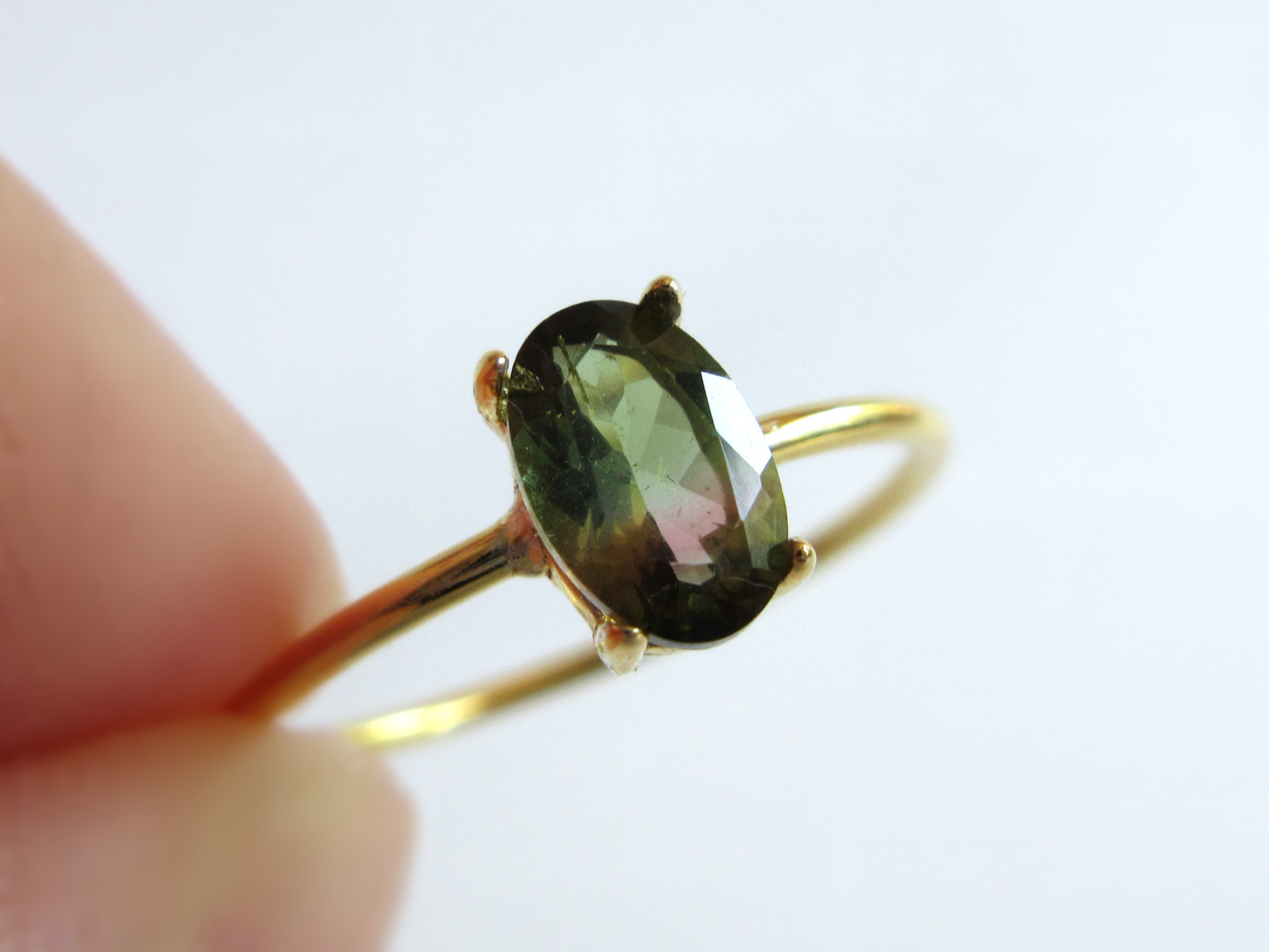 【10月の誕生石】ブラジル産6×4mm美粒「バイカラートルマリン」リング