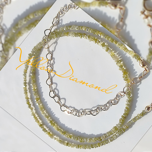 14Kgf イエロー ダイヤモンド ラフ ダイヤモンド原石 ネックレス