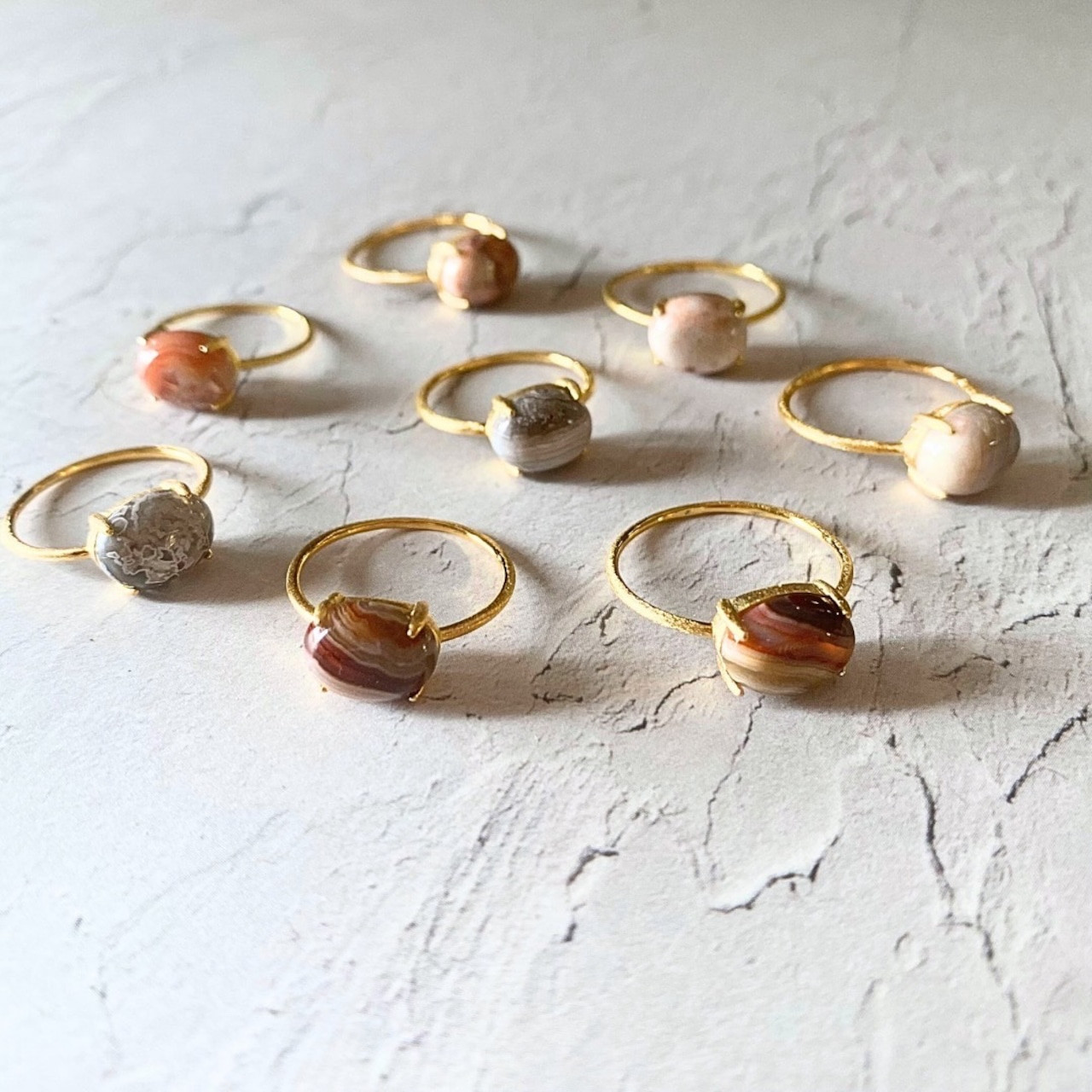 Silver925ラグナレースアゲートリング　天然石一点物