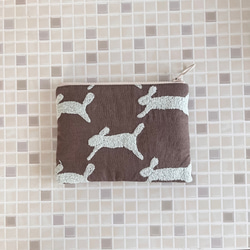 mina perhonen run run run ミニポーチ ミナペルホネン の刺繍生地 5枚目の画像
