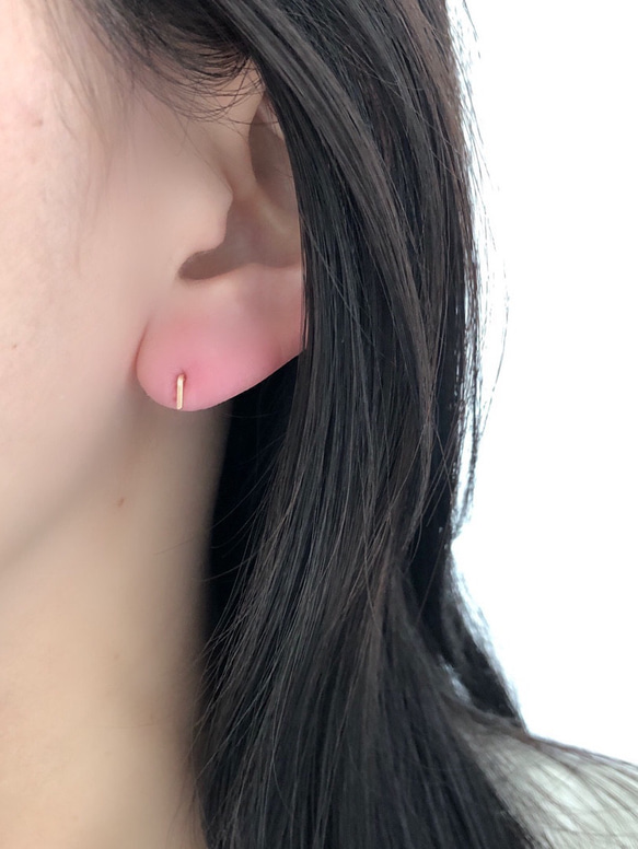 【14kgf 】【silver925】 つけっぱなしok!!Zキャッチレスminiピアス　スティック 2枚目の画像