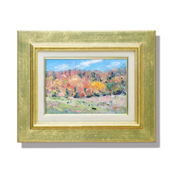 白馬岳遠望】 油絵原画 F3サイズ 一点物 額縁付 豪華プレゼント付き