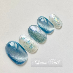 送料無料》再販40♡ガラスのようなネイル サイズオーダーネイルチップ