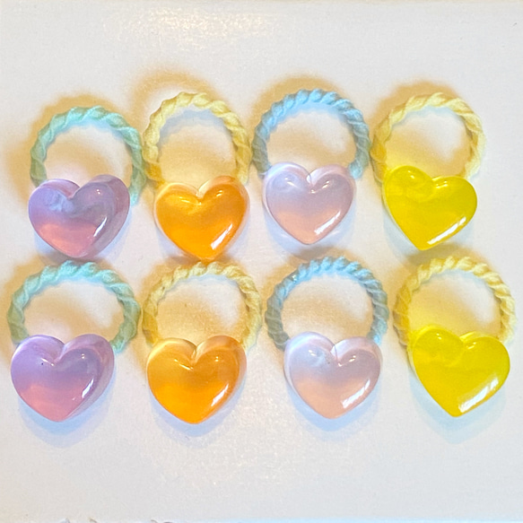ぷっくりハート♡ キッズ ヘアゴム ヘアアクセサリー ヘアゴム