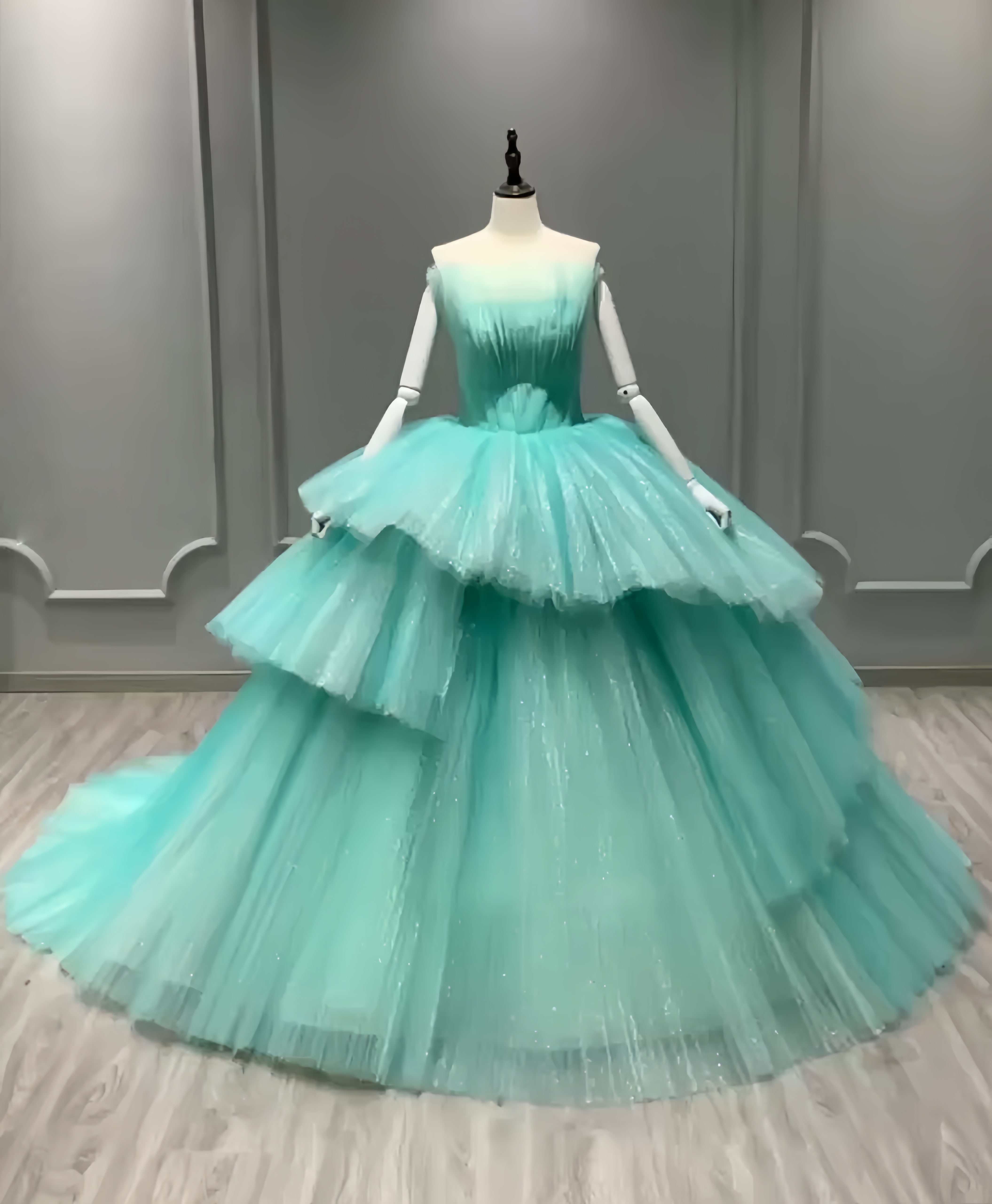 買わないと損！青磁色　チュール　からードレス　グリーン　編み上げ　フレアスカート　プリンセスライン　パーディードレス演奏
