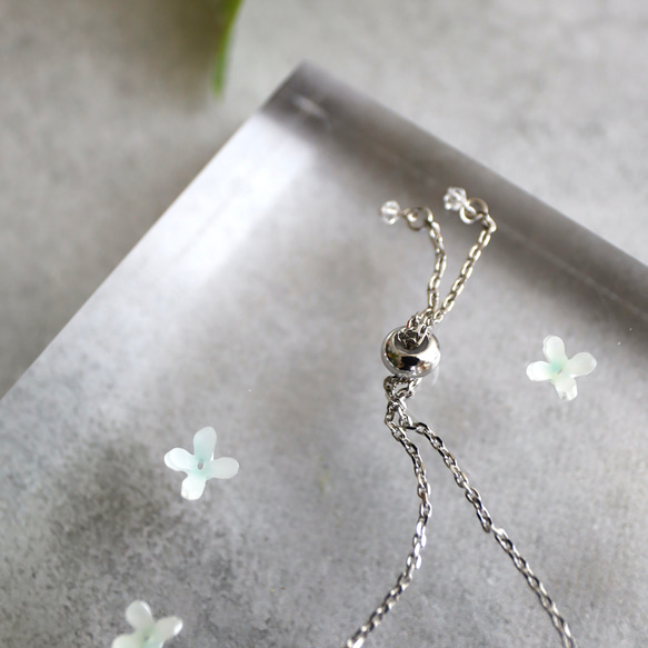 朝顔（あさがお）とビジューのヘアクリップ　パープル 3枚目の画像