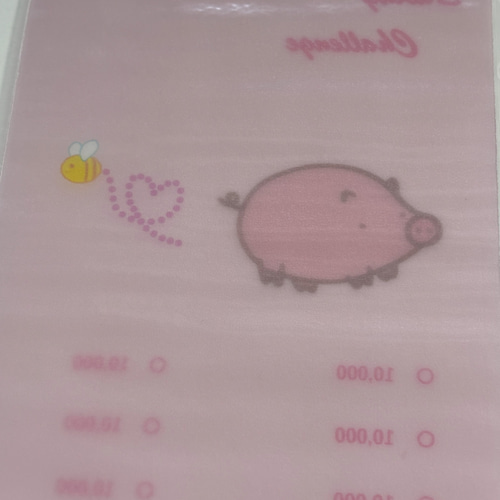 A6バインダ― リフィル saving challenge 6枚セット 豚 手帳 おとママ