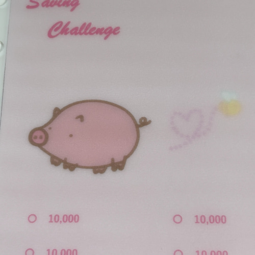 A6バインダ― リフィル saving challenge 6枚セット 豚 手帳 おとママ