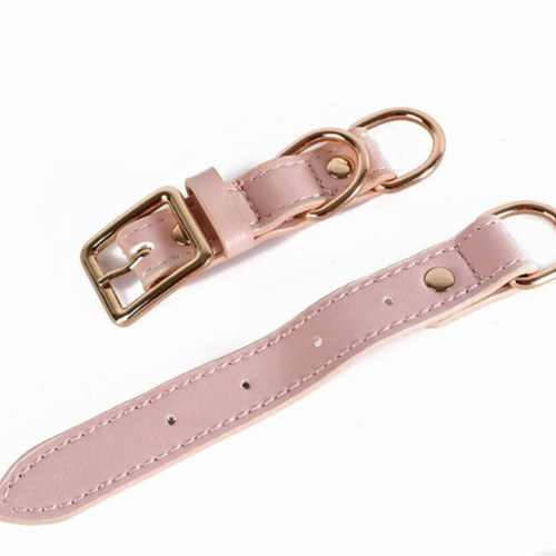 首輪用ベルト Dカン付き 首輪 パラコード リード 茶色 ゴールド