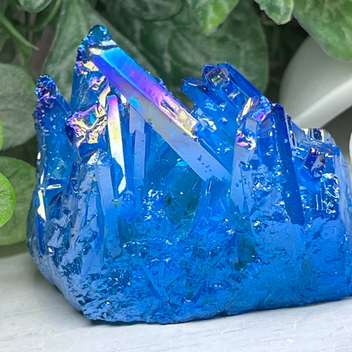 とても綺麗なアクアオーラ水晶！ アクアオーラ オーラ水晶 クリスタル クラスター 原石 その他置物 東洋