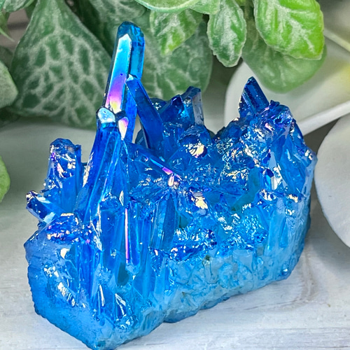 とても綺麗なアクアオーラ水晶！ アクアオーラ オーラ水晶 クリスタル クラスター 原石 その他