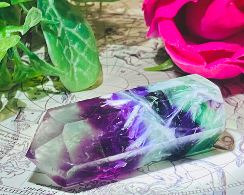 エンジェルフェザー フローライト マルチカラー 蛍石 ポイント 原石