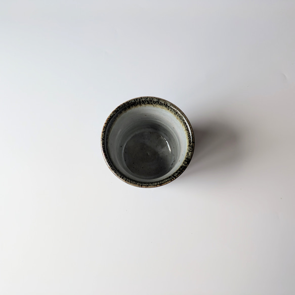 ブルーグリーンのフリーカップ　【手仕事　民藝　和　陶器】 4枚目の画像