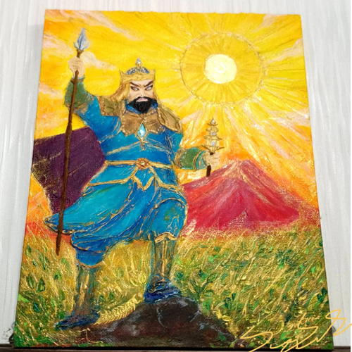 風水開運神仏絵画＊勝利と豊かさの毘沙門天「陽光の守護神」／金運・勝利・退魔を司る 風水吉祥神仏絵画＊勝利と豊かさの毘沙門天「陽光の守護神」／富