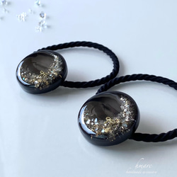 彩雲 〜 虹色 マーブル 〜 ／ 大人 レジン ヘアゴム （ポニーフック