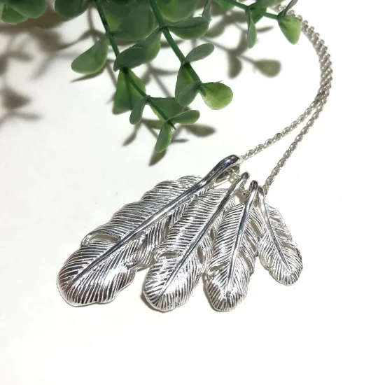 再入荷！純銀製＊フェザーペンダント XL【送料無料】
