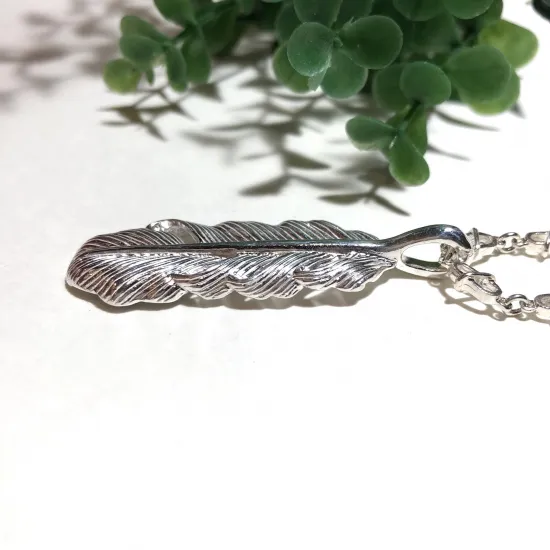 再入荷！純銀製＊フェザーペンダント XL【送料無料】