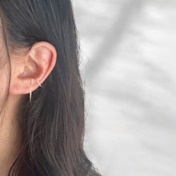 【JORIE】まるでピアス！　Mサイズ　2way 14kgf のデザインワイヤーイヤリング　イヤーカフ 9枚目の画像