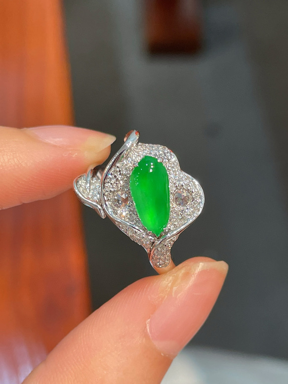 18k 刻印 リング 宝石 付き 11号4.63g レディース リング 18金