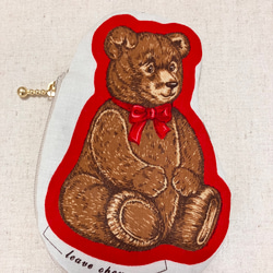 絵本のようなポーチ　コインケース　テディベア 3枚目の画像