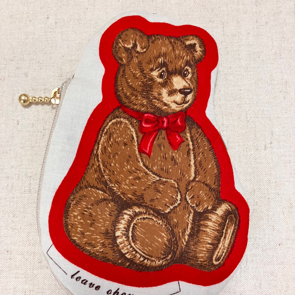 絵本のようなポーチ　コインケース　テディベア 3枚目の画像