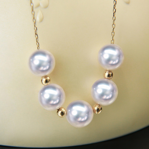 ヘイズジュエリー] 7-7.5mm アコヤ天然海水真珠ペンダントネックレス