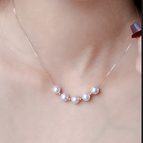 ヘイズジュエリー] 7-7.5mm アコヤ天然海水真珠ペンダントネックレス