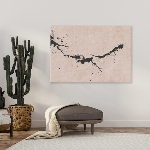 和モダン キャンバスアートパネル_ 洒落（色選べる）japandi