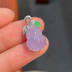翡翠」K18 天然ラベンダーヒスイ 天然ダイヤモンド 上品 ペンダント 5