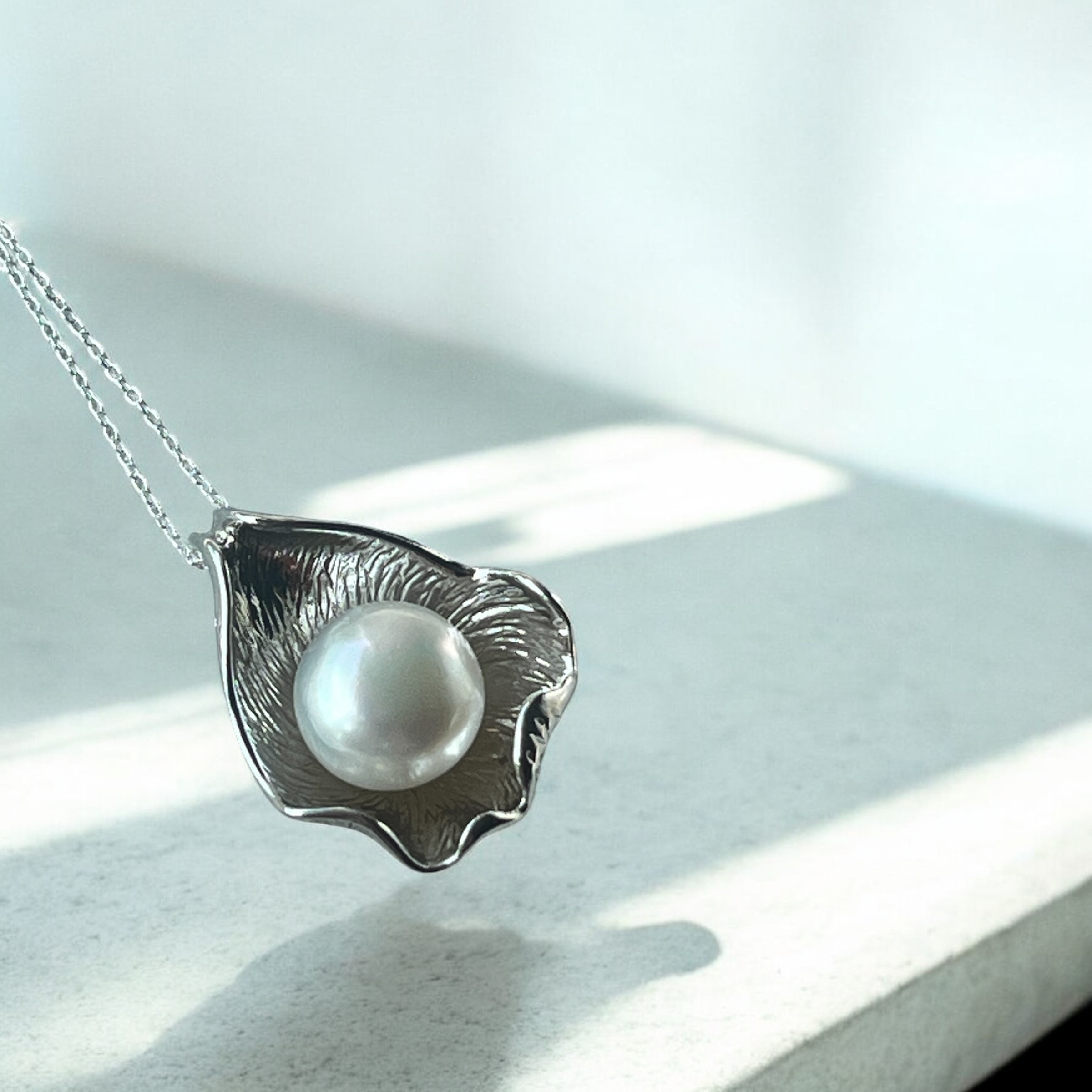 シルバー925　大粒淡水真珠　ペンダント　海からの贈り物