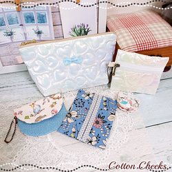 ✨SUMMER SALE✨ 【ホワイト】ハートキルト・チャームポーチ など  *5点セット* 1枚目の画像