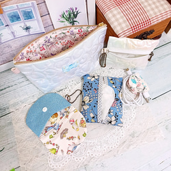 ✨SUMMER SALE✨ 【ホワイト】ハートキルト・チャームポーチ など  *5点セット* 2枚目の画像
