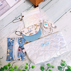 ✨SUMMER SALE✨ 【ホワイト】ハートキルト・チャームポーチ など  *5点セット* 3枚目の画像