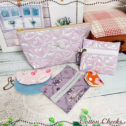 ✨SUMMER SALE✨ 【ピンク】ハートキルト・チャームポーチ など  *5点セット*ト* 1枚目の画像