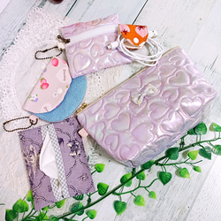 ✨SUMMER SALE✨ 【ピンク】ハートキルト・チャームポーチ など  *5点セット*ト* 3枚目の画像