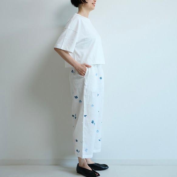ラップパンツ　藍色梅 3枚目の画像