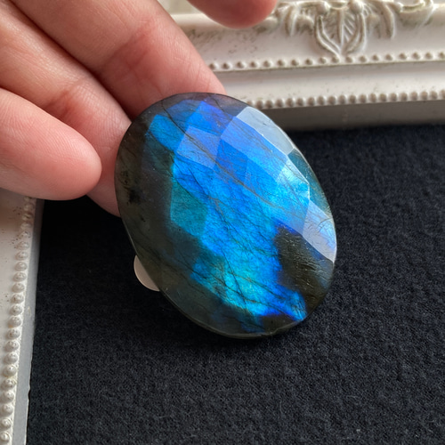 多面カット入り ラブラドライト 天然石ルース B 天然石 マスカレード