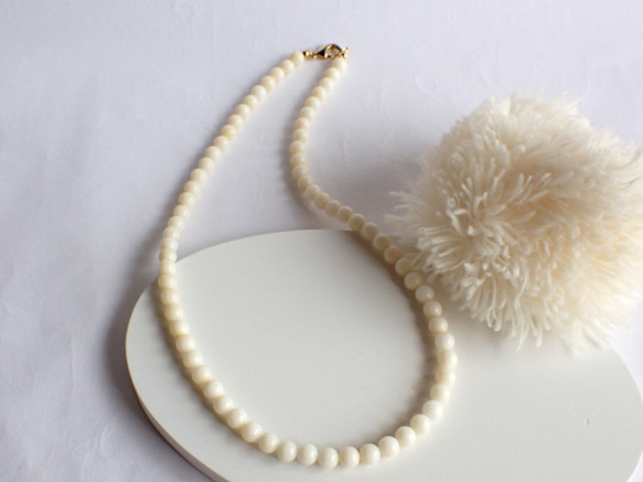 シンプル ホワイトコーラル ネックレス ネックレス・ペンダント