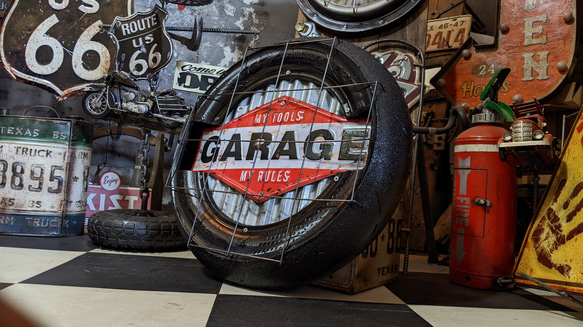 GARAGEサインボード "A"  ガレージ看板  BASE雑貨  アメリカンガレージ  #アメリカンヴィンテージ 7枚目の画像
