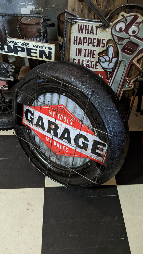 GARAGEサインボード "A"  ガレージ看板  BASE雑貨  アメリカンガレージ  #アメリカンヴィンテージ 8枚目の画像