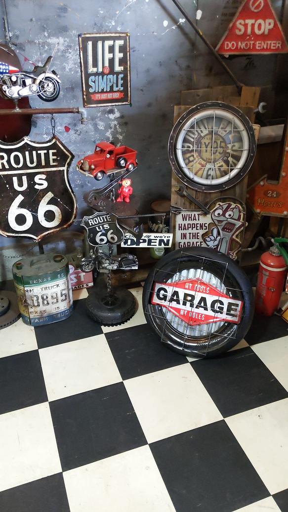 GARAGEサインボード "A"  ガレージ看板  BASE雑貨  アメリカンガレージ  #アメリカンヴィンテージ 2枚目の画像