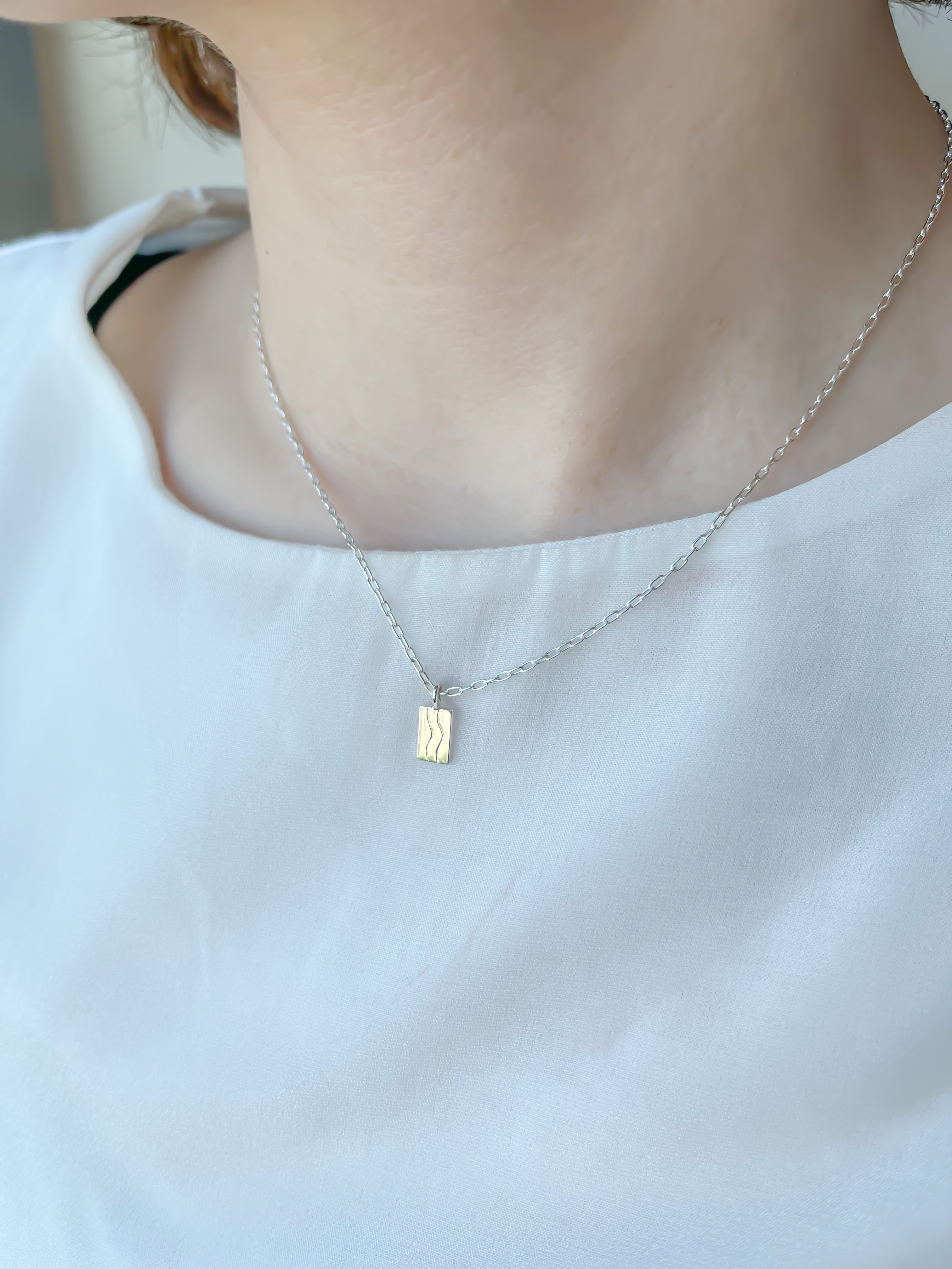 River necklace Vertical  / リバーネックレス 縦長　〜Designed by Hanauta〜