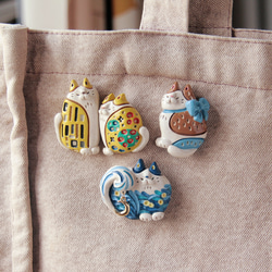 猫のブローチ　旅する猫の美術館「クリムトの接吻」 5枚目の画像