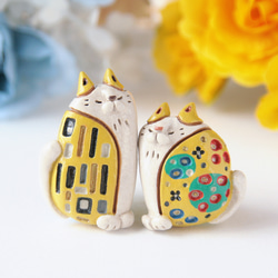 猫のブローチ　旅する猫の美術館「クリムトの接吻」 2枚目の画像