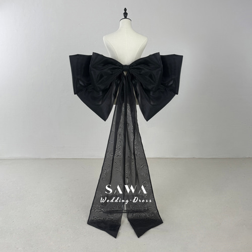 激安 バックリボン ドレス小物 可愛い ブラック黒 カラー変更可能