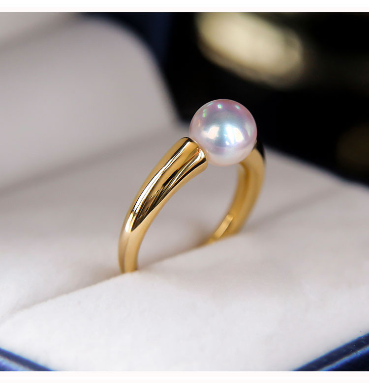 [ヘイズジュエリー] 中世のレトロスタイル 18K ゴールド ヘビーゴールドデザイン 日本製天然アコヤ天体グレード 8.5-8.