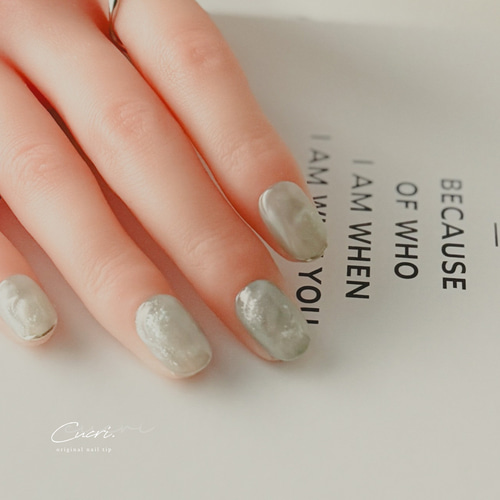 water drop 水色ニュアンスマグネットネイル 水光ぷっくり No.001